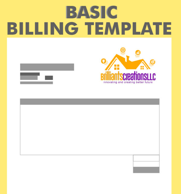 a yellow design billing template for business